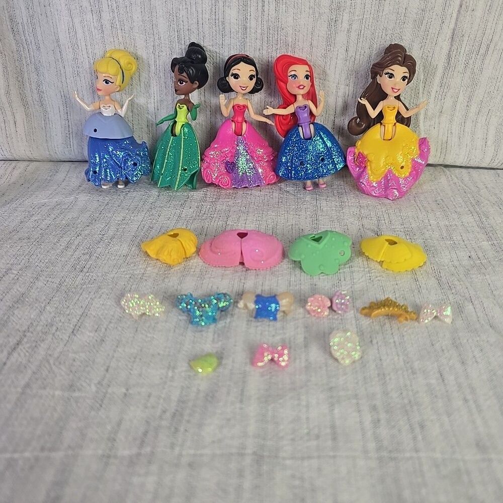Disney Princess Little Kingdom Figures Lot Cinderella Ariel Belle Tiana Snow